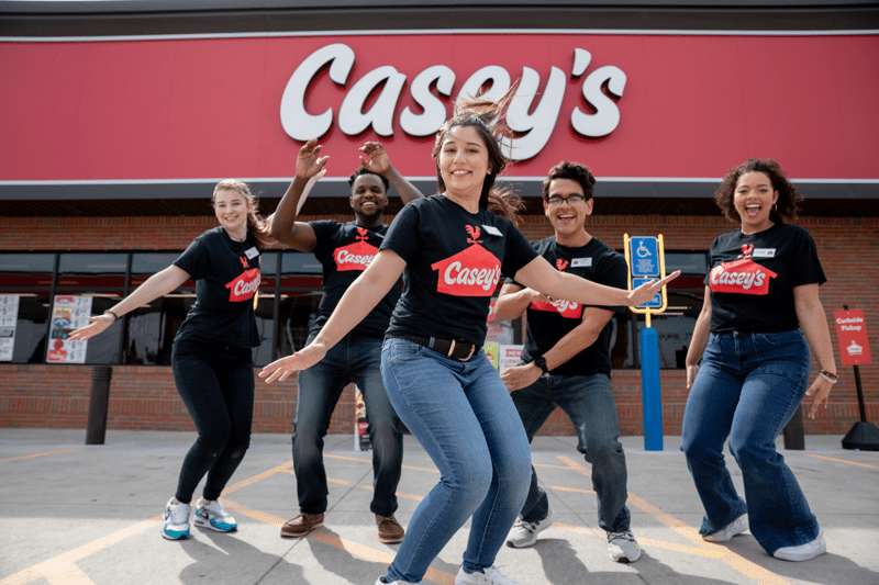 Casey's team jumping in joy