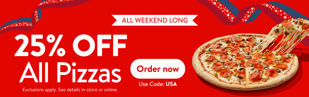 Casey's pizza promotion graphic featuring Memorial Day savings