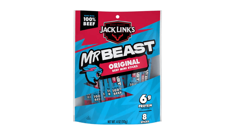 Jack Links Mr Beast Original Beef Mini Sticks 4oz 8ct