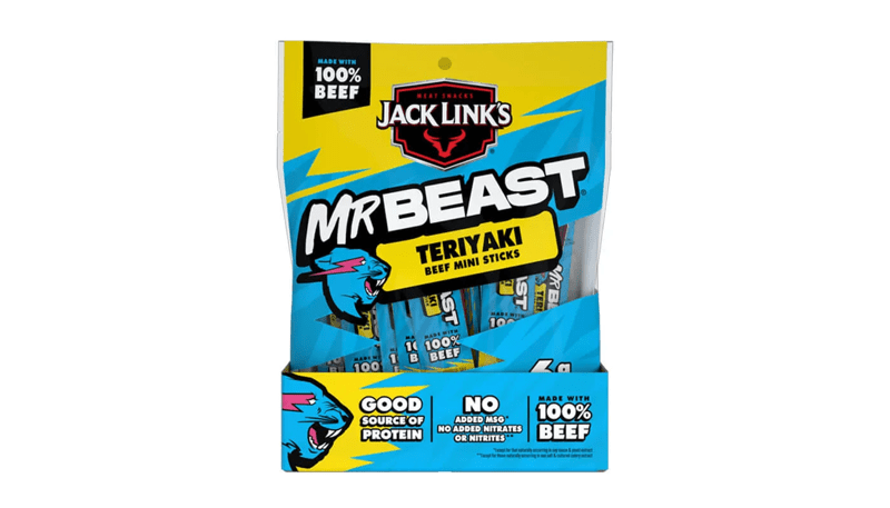 Jack Links Mr Beast Teriyaki Beef Mini Sticks 4oz 8ct