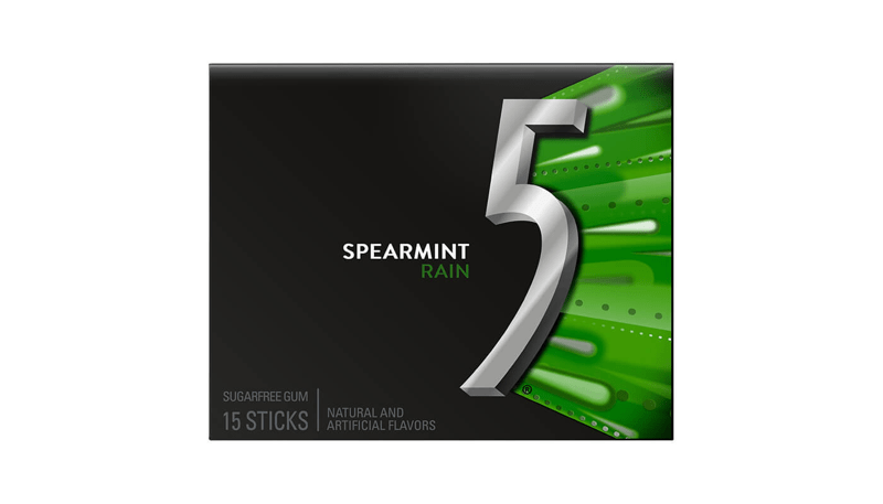 5 Gum Spearmint Rain Sugar Free Gum 15stk