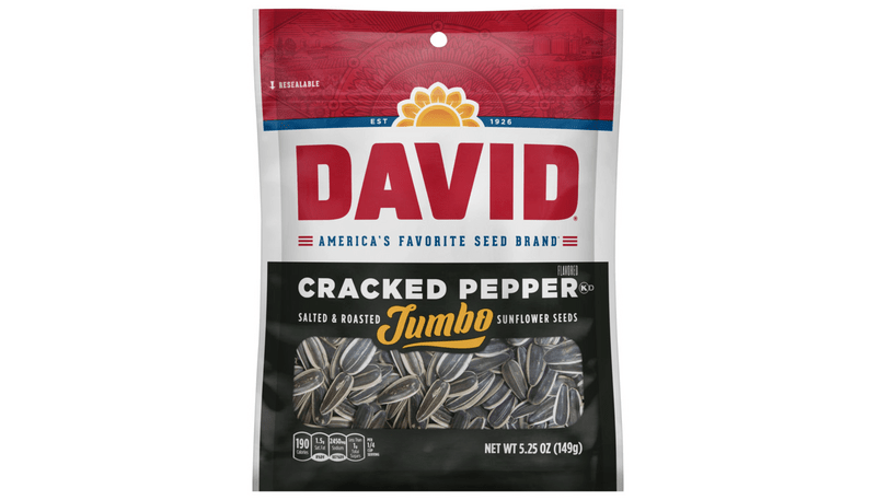DAVID Roasted & Salted Cracked Pepper Jumbo Sunflower Seeds 5.25oz