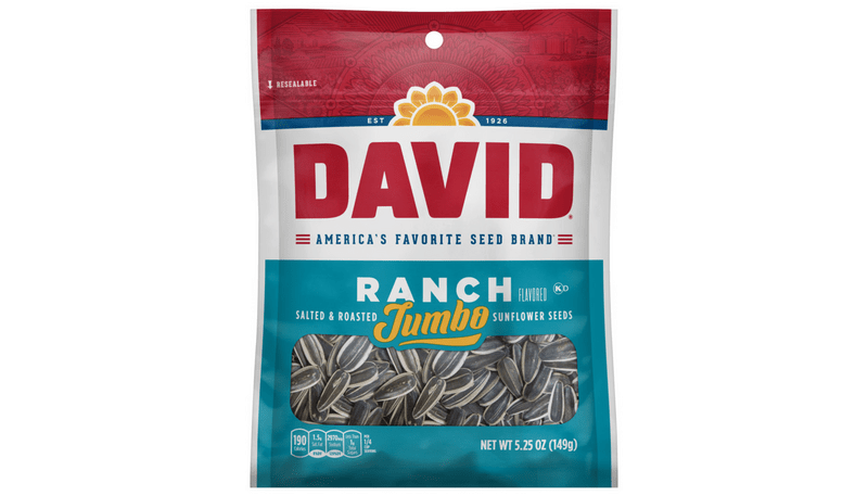 DAVID Roasted & Salted Jumbo Ranch Sunflower Seeds 5.25oz