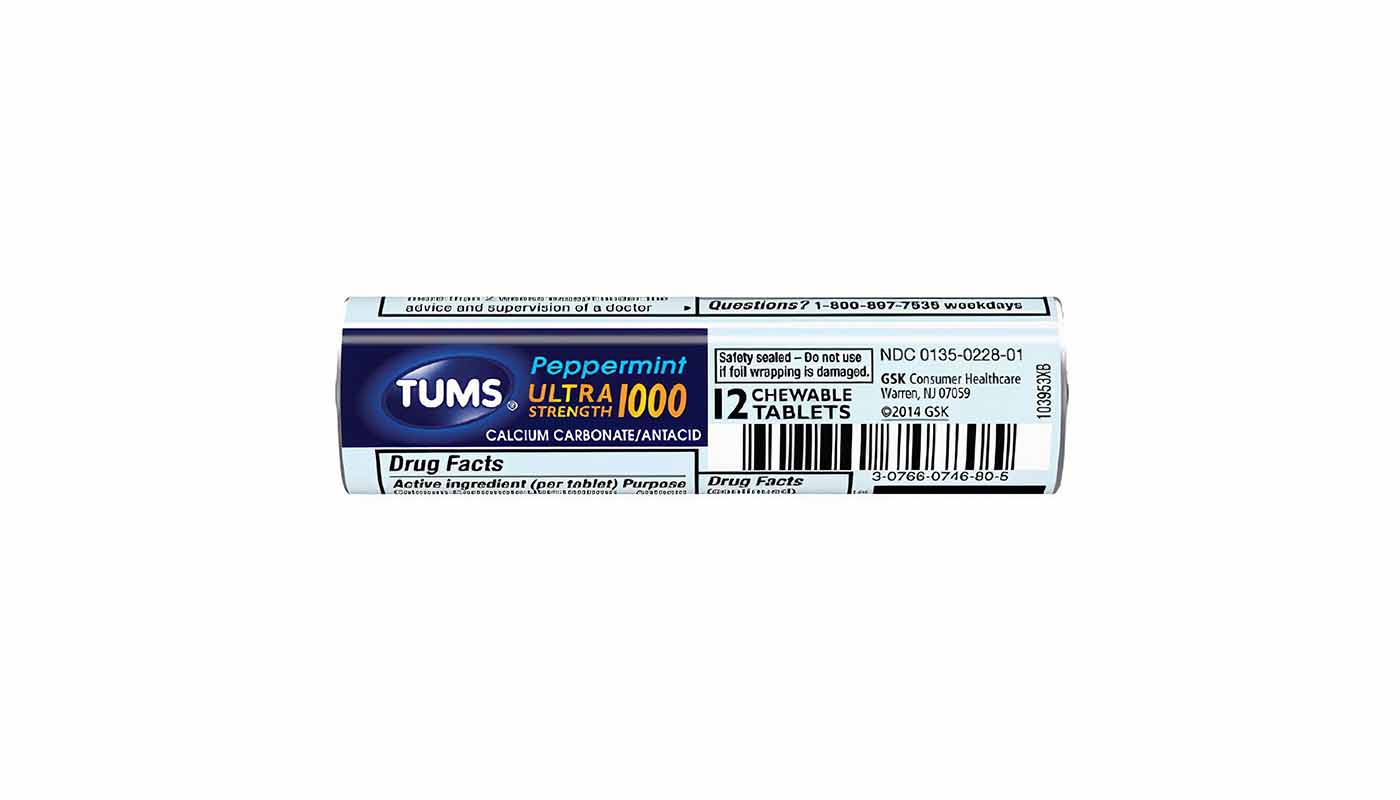 Tums Peppermint 12ct