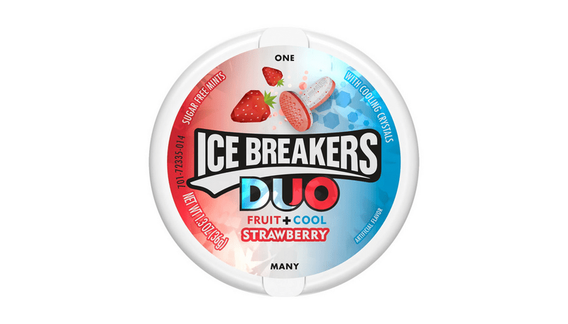 ICE BREAKERS Duo Strawberry Sugar Free Mints 1.5oz