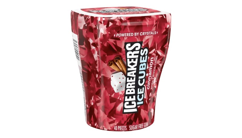 ICE BREAKERS Ice Cubes Cinnamon Sugar Free Gum 3.24oz
