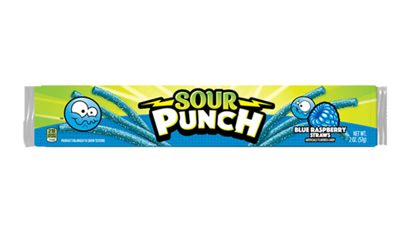 Sour Punch Blue Raspberry Straws 2oz