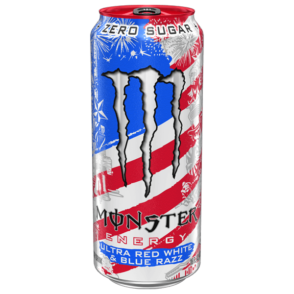 Monster Energy Ultra Red White and Blue Razz 16oz
