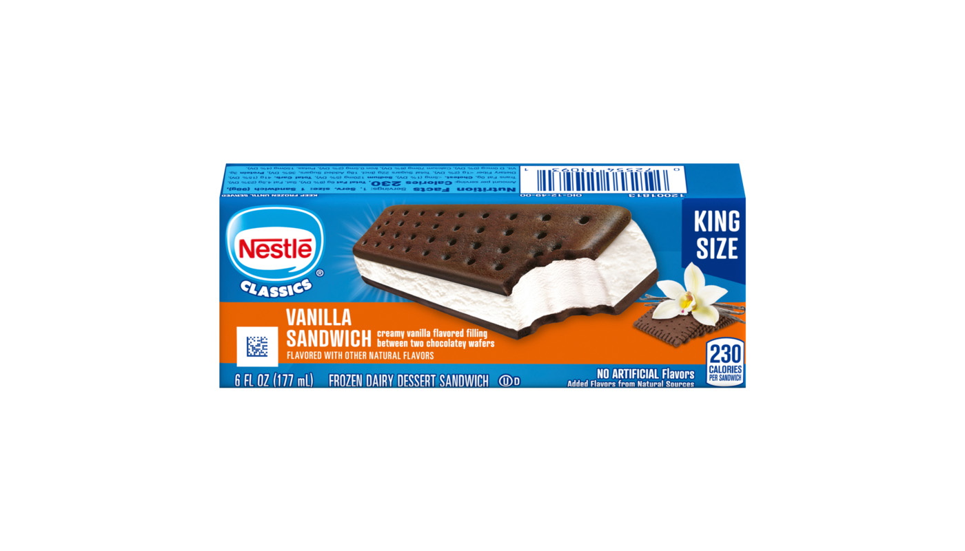 Nestle Vanilla Ice Cream Sandwich King Size 6oz