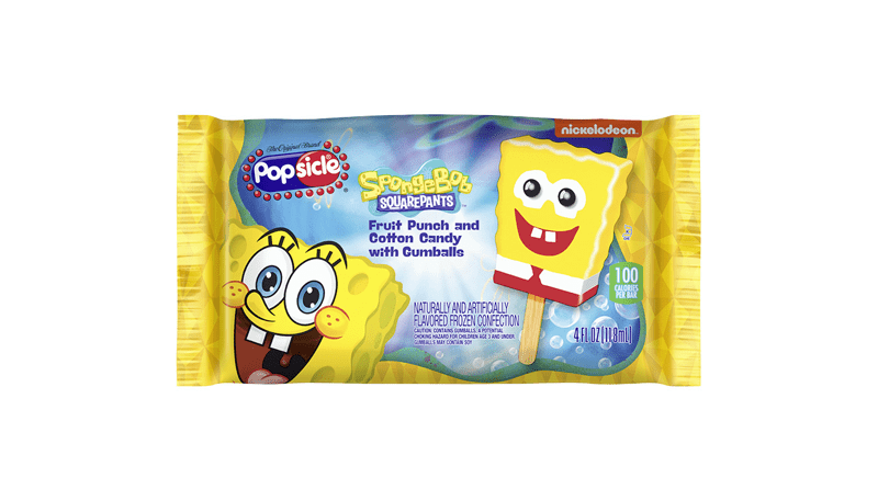 Spongebob Cotton Candy and Fruit Punch Popsicle 1ct