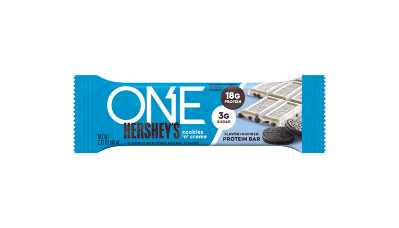 One Hershey's Cookies n Creme Protein Bar 2.12oz