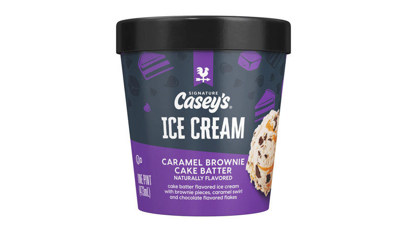 Casey's Caramel Brownie Cake Batter Ice Cream 16oz 