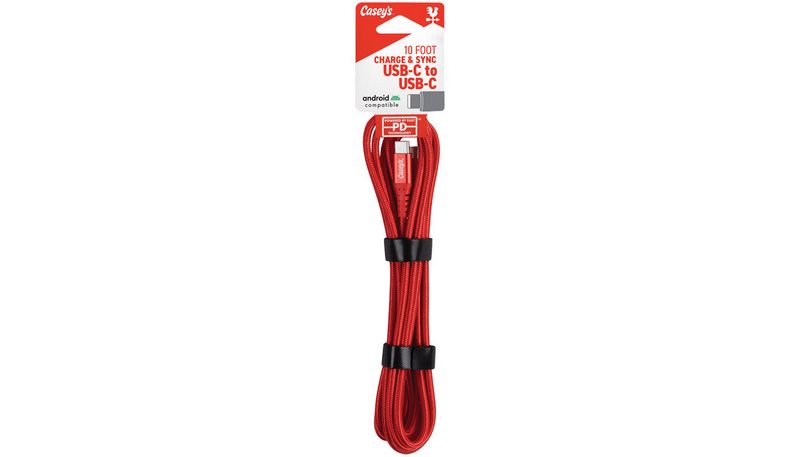 Casey's 10FT Braided USB C-C Cable Assorted