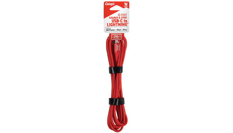 Casey's 10FT Braided USB C-MFI Cable Assorted