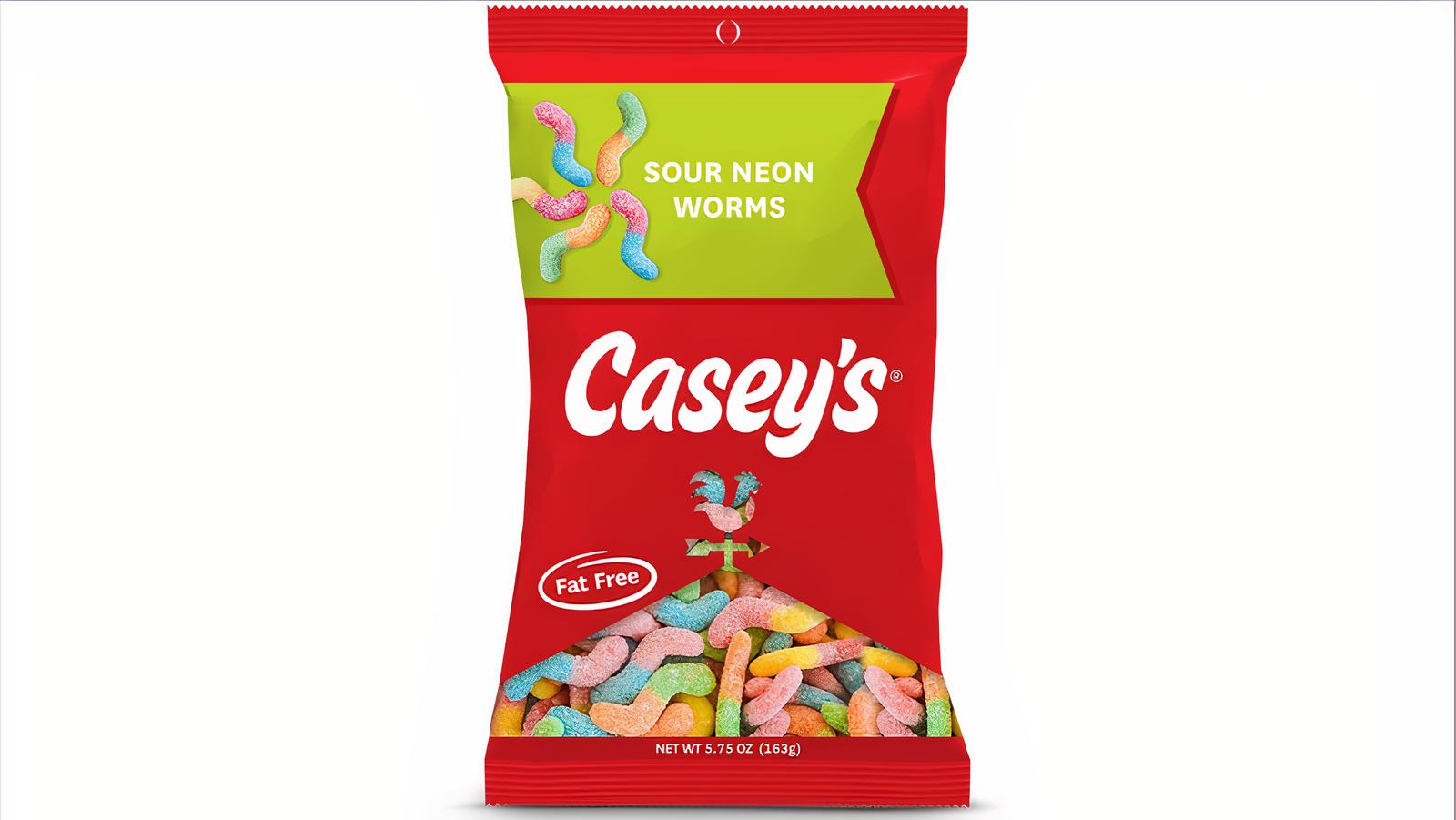 Casey's Sour Neon Gummi Worms 4.5oz