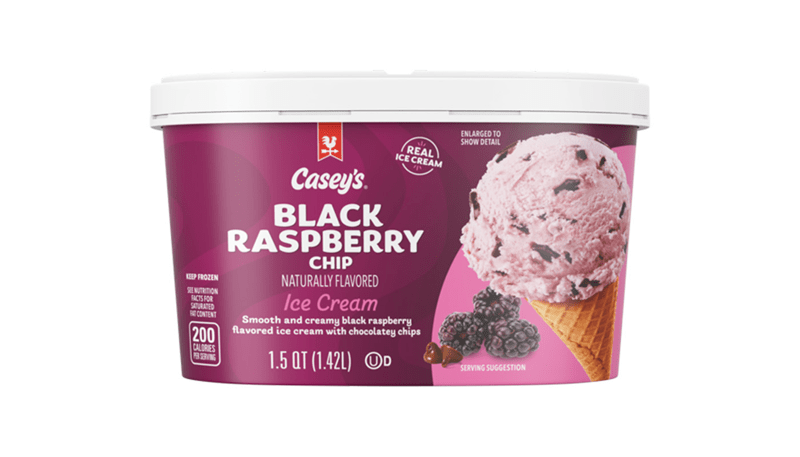Casey's Black Raspberry Chip Ice Cream 48oz 