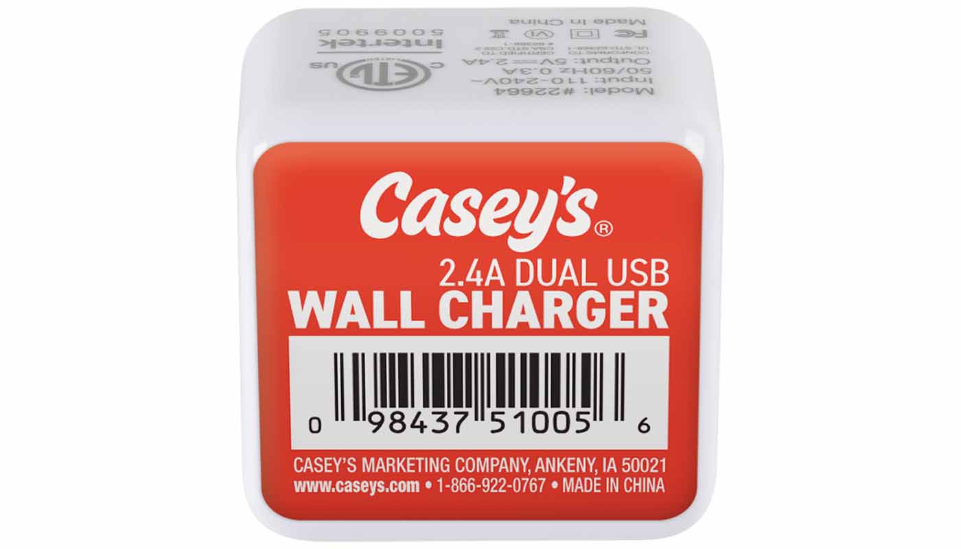 Casey's Dual Port Wall Charger